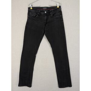 Steve's Jeans 32x31 Skinny Straight Black Stretch Denim Pants Dark Wash -0925F79